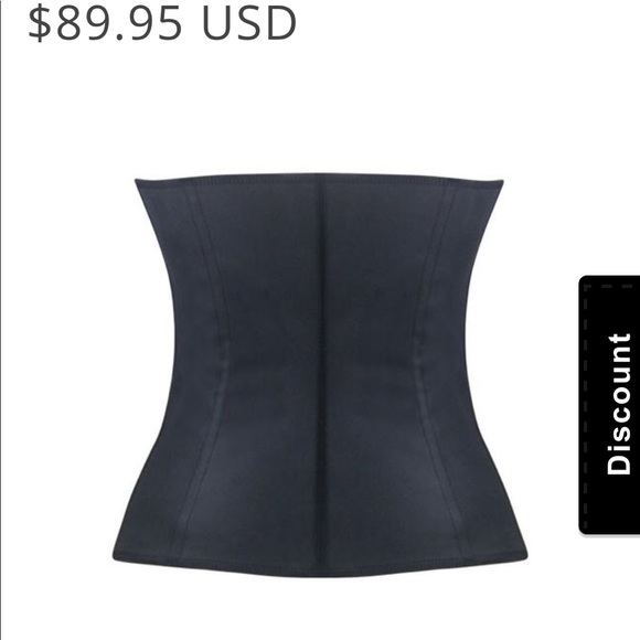 9 STEEL BONED WAIST TRAINER W/ LATEX HOOK CLOSURES - Picture 4 of 4